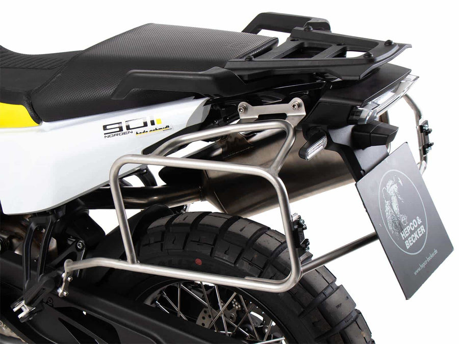 Husqvarna Norden 901 [2022-2026] - Kofferträgerset Cutout Edelstahl inkl. Xplorer Cutout silber Kofferset