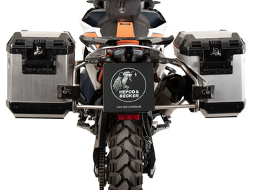 KTM 790 Adventure [2024-2026] - Kofferträgerset Cutout Edelstahl inkl. Xplorer Cutout silber Kofferset 40/37
