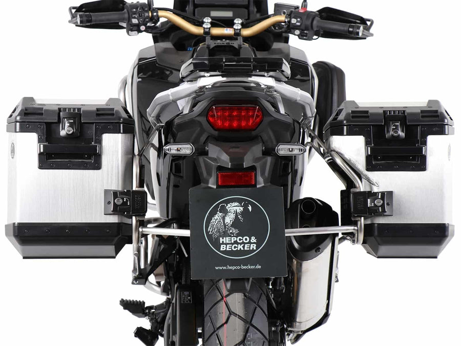 Honda CRF 1100 L Africa Tw [2024-2026] - Kofferträgerset Cutout Edelstahl inkl. Xplorer Cutout Kofferset silber