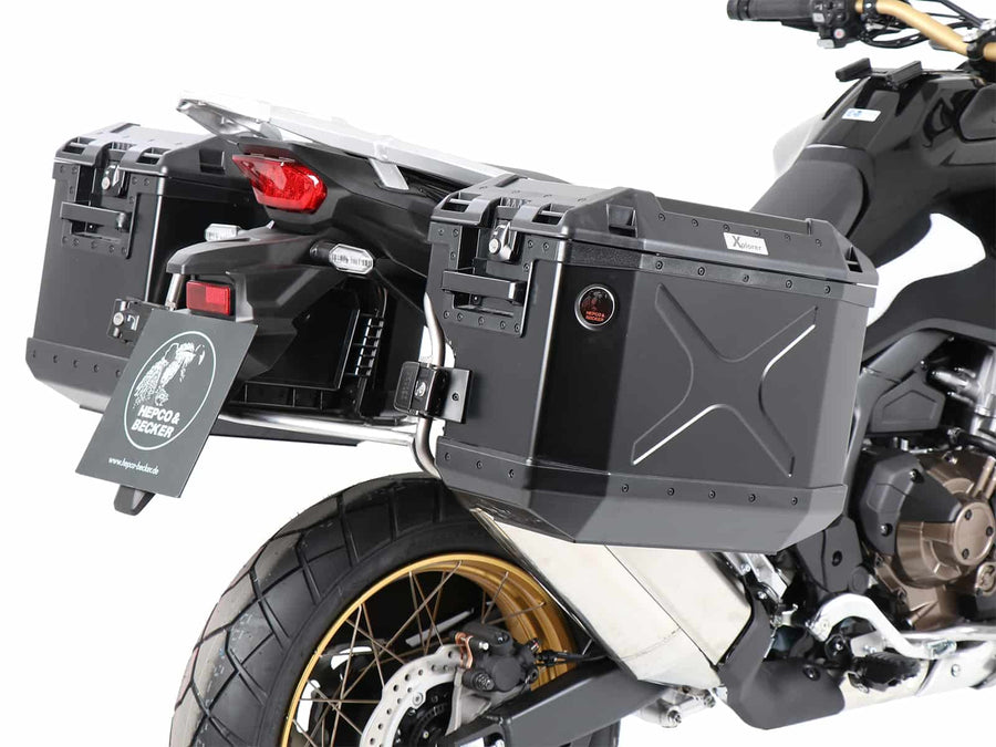 Honda CRF 1100 L Africa Tw [2024-2026] - Kofferträgerset Cutout Edelstahlträger inkl. Xplorer Cutout schwarz Kofferset
