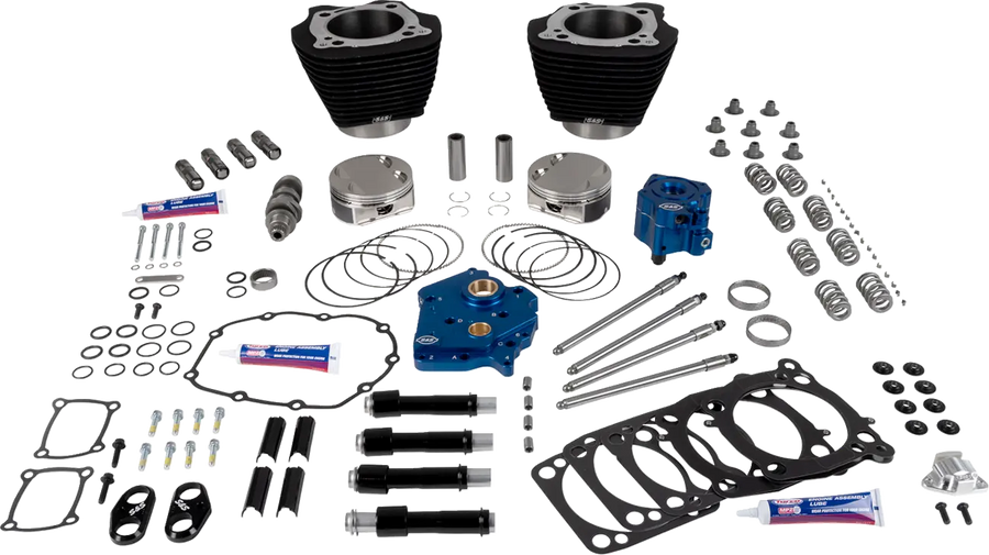 Harley-Davidson FXBR 1923 Softail Breakout 117 [2026] - 129" Power Package Motorleistungs-Kit – Oberfläche: Schwarz, Nicht hervorgehobene Kühlrippen – Merkmal: Schwarze Stößelstangenrohre – Bild 1