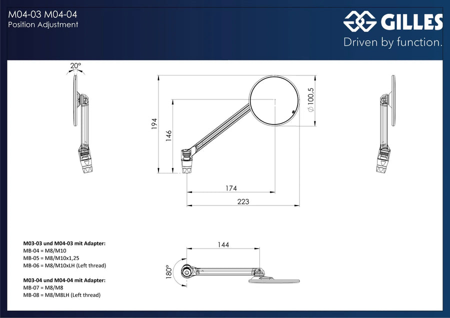 bmw r 1300 r exclusive [GILLES TOOLING] – Moon mirror M10