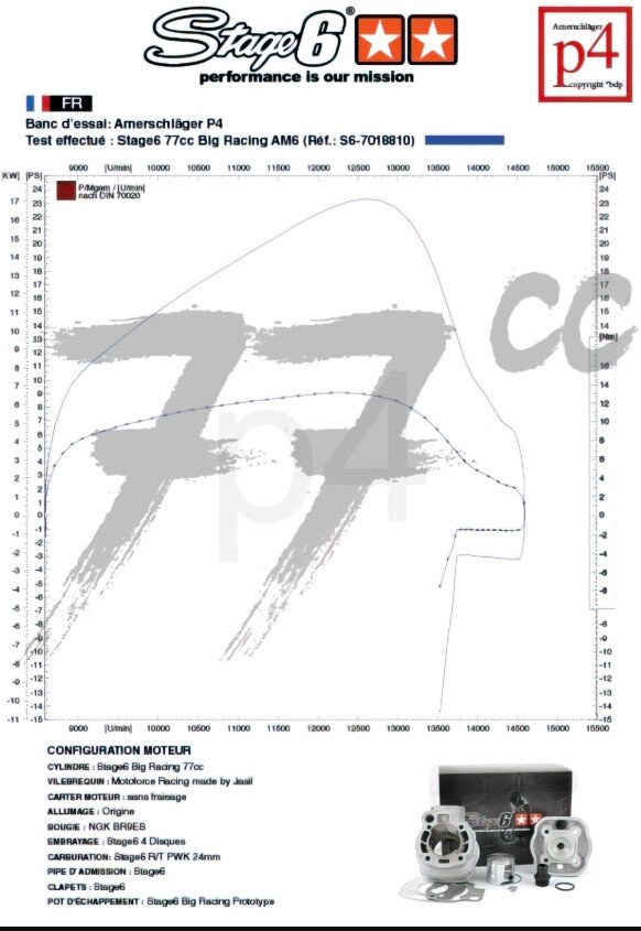 Generic Trigger SM 50 2T AM6 - Motorpack Zylinder Auspuff Big Racing 77ccm
