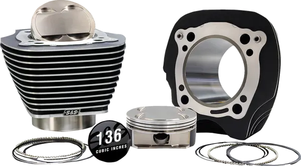 Harley-Davidson FLHTCUTG 1868 Tri Glide Ultra 114 [2025] - 132" Hochverdichtungs- / 136" Big Bore Kit – Oberfläche: Schwarz, Nicht hervorgehobene Kühlrippen – Merkmal: 0,00 cm³ Kuppelvolumen – Bild 2