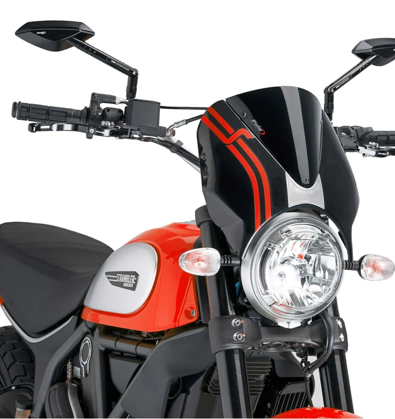 DUCATI SCRAMBLER 800 ICON DARK [2025] – RetroVision Windshield Visor – Black