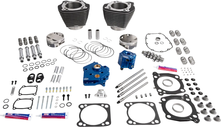 Harley-Davidson FLHTCUTG 1750 Tri Glide Ultra 107 [2018, 2019] - 132" Power Package Motorleistungs-Kit – Oberfläche: Schwarz, Hervorgehobene Lamellen – Bild 1
