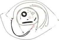 Harley Davidson Fxsb [LA CHOPPERS] - Complete Stainless Steel Braided Handlebar Cable/Brake Line Kit