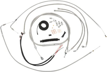 Harley Davidson Fxsb [LA CHOPPERS] - Complete Stainless Steel Braided Handlebar Cable/Brake Line Kit