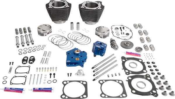 Harley-Davidson FLSTFI 1923 Softail Fat Boy Gray Ghost 117 [2026] - 132" Power Package Motorleistungs-Kit – Oberfläche: Schwarz, Hervorgehobene Lamellen – Bild 2