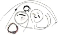 Harley Davidson Flhri [LA CHOPPERS] - Complete Stainless Steel Braided Handlebar Cable/Brake Line Kit