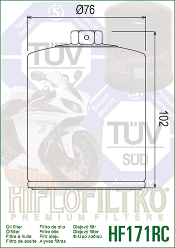 Harley -Davidson Road Glide St Fltrxst [HiFlofiltro] - oil filter