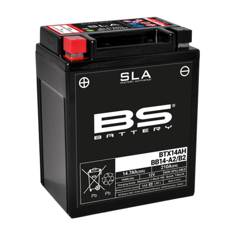 Harley Davidson Scout Bobber Note [BS BATTERY] - SLA Maintenance Free Battery Factory Activated - BTX14AH/BB14-A2/B2