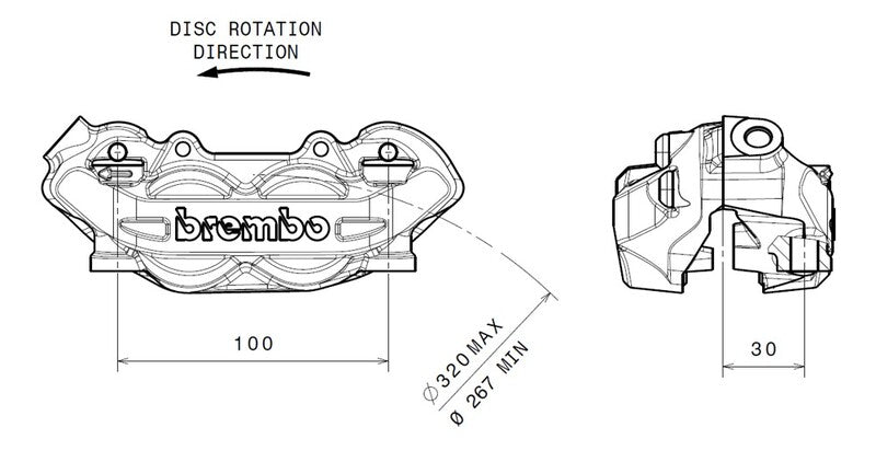 Hypermotard 796 [BREMBO] - P4 front left brake caliper Ø32mm