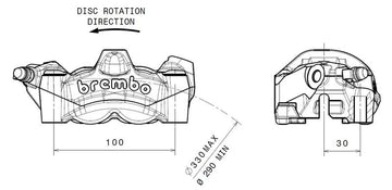 Honda Cb 1000 [BREMBO] - M50 front left brake caliper titanium Ø30mm - 0