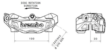 Bmw R Ninet Urban G [BREMBO] - M4 brake caliper front left gold Ø32mm - 0