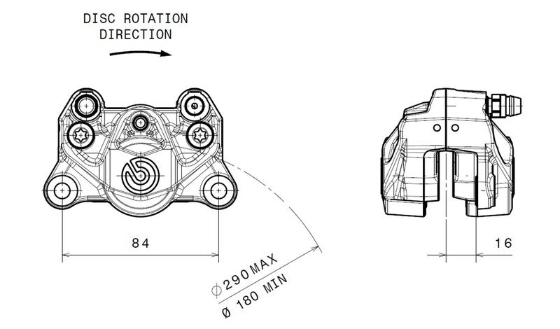 Ducati Monster 821 [BREMBO] - Rear brake caliper Ø34mm black