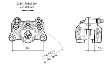 Ducati Hyperstrada 821 [BREMBO] - Rear brake caliper Ø34mm natural - 0