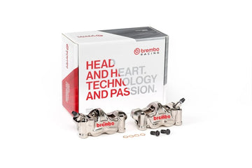 Ktm 990 Duke R [BREMBO RACING] - Pair of GP4RX - 1mm brake calipers (CNC machined - chrome plated) (with pads)