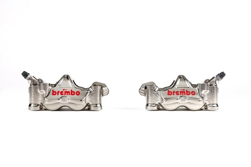 Kawasaki Zr 400 [BREMBO RACING] - Pair of GP4RX - 18mm brake calipers (CNC machined - chrome plated) (with pads)