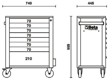 BETA C24S/8 PLUS-A tool trolley with 8 drawers