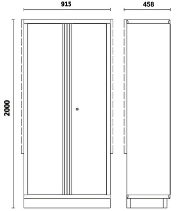 BETA C45PRO 2.0 tool cabinet with 2 doors and holder