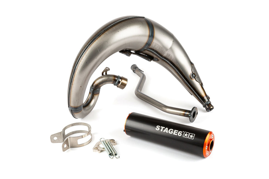 Peugeot XPS-Enduro 50 2T AM6 - Auspuffanlage High-Mount CNC orange/schwarz