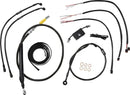 Harley Davidson Fxdrs 114 [LA CHOPPERS] - Complete Midnight Braided Handlebar Cable/Brake Line Kit