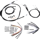 Harley Davidson Fxdwg [BURLY BRAND] - Complete Black Vinyl Handlebar Cable/Line Set for Ape Hanger