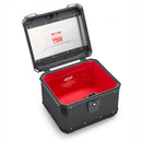 ALPINA Monolock Topcase aus Aluminium, schwarz – 44 Liter, mit Universalplatte und Montagekit