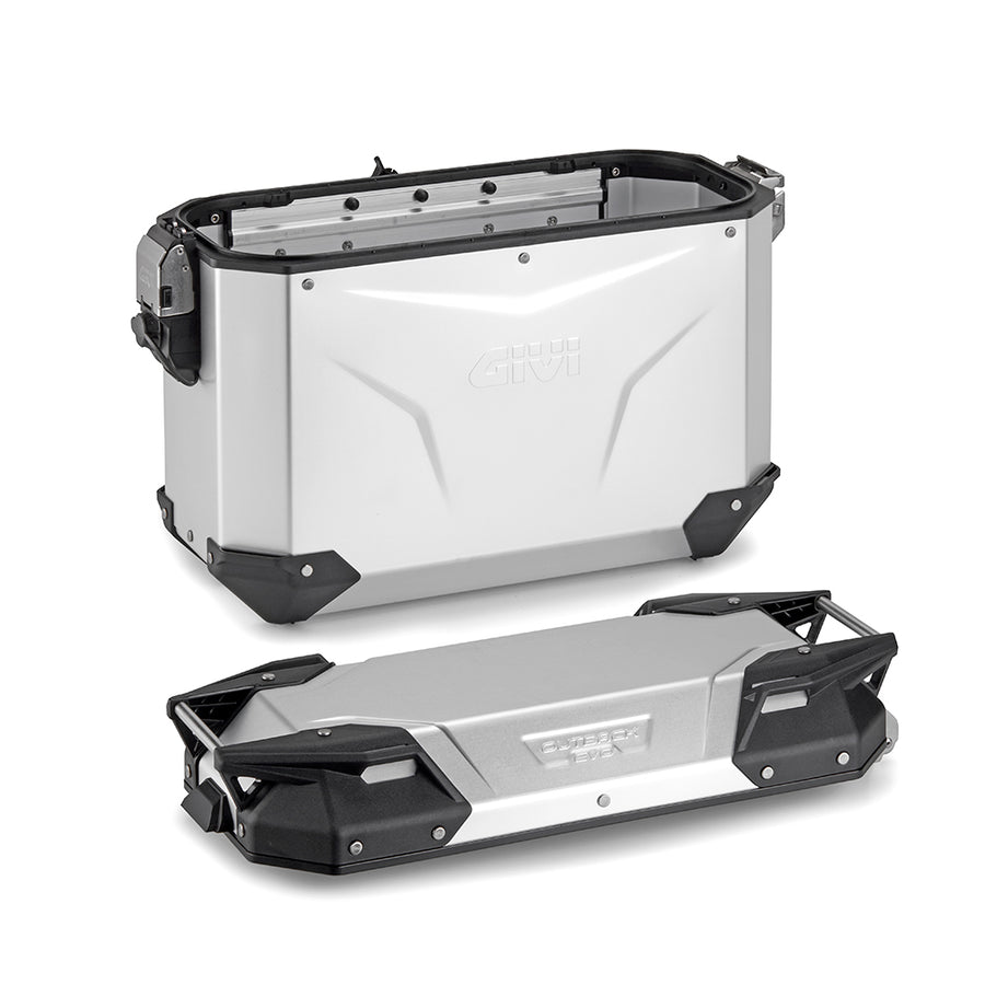 Seitenkoffer Trekker Outback EVO Monokey 37 Liter – Links, aus eloxiertem Aluminium, SMART SEC. LOCK