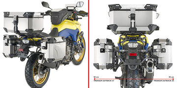 Suzuki V-Strom 800 SE [GIVI] - tubular steel side case carrier PL ONE-FIT with right lateral offset for the trekkers