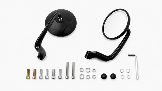 Universal motorcycle handlebar end mirror [E-mark] - rear view mirror aluminum black