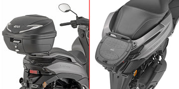 Yamaha Tricity 125 [GIVI] - Topcase Träger für MONOLOCK® Koffer benutzen Sie die im Koffer mitgelieferte MONOLOCK®
