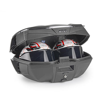 V49 AIR Monokey Topcase mit Wingflow System – schwarz, mit getöntem Reflektor, 49 Liter