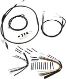 harley davidson flstc [BURLY BRAND] - Complete Black Vinyl Handlebar Cable/Line Kit for Ape Hanger-1