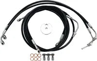Harley Davidson Fltruse [LA CHOPPERS] - Black Braided Brake Line Kit
