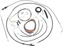 Harley Davidson Flhri [LA CHOPPERS] - Complete Black Vinyl Braided Handlebar Cable/Brake Line Kit