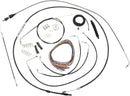 Harley Davidson Flhri [LA CHOPPERS] - Complete Black Vinyl Braided Handlebar Cable/Brake Line Kit