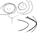 Harley Davidson Flhx [BURLY BRAND] - Complete Stainless Steel Braided Handlebar Cable/Brake Line Kit