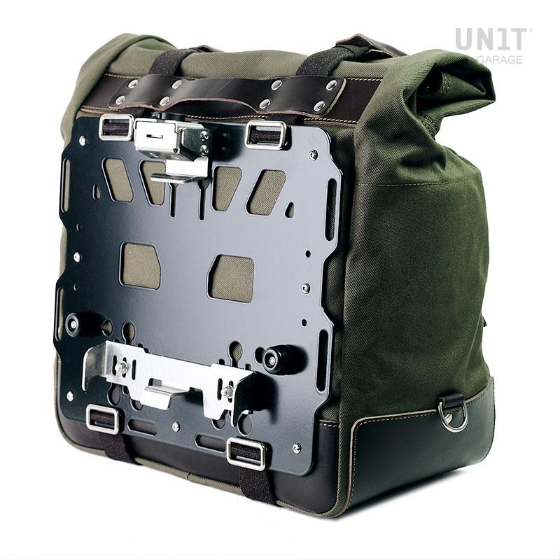 BMW F 900 GS Adventure [2024-] - Kultige Seitentasche in Canvas 40L - 50L + Aluminiumplatte