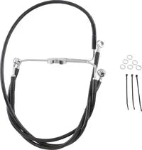 Harley Davidson Flhr [DRAG SPECIALTIES] - Black Vinyl Extended Brake Line Kit