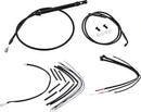 Harley Davidson FX [BURLY BRAND] - Complete Black Vinyl Handlebar Cable/Line Set for Ape Hanger