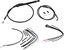 Harley Davidson FX [BURLY BRAND] - Complete Black Vinyl Handlebar Cable/Line Set for Ape Hanger
