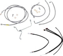 Harley Davidson Flhx [BURLY BRAND] - Complete Stainless Steel Braided Handlebar Cable/Brake Line Kit