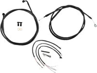 Harley Davidson Fxdrs 114 [LA CHOPPERS] - Complete Midnight Braided Handlebar Cable/Brake Line Kit