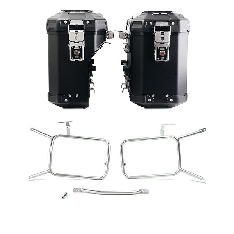 BMW R nineT 1200 Pure [2017-2023] - Atlas Aluminium-Taschenpaar 39L+32L + Atlas Aluminium Taschenrahmen