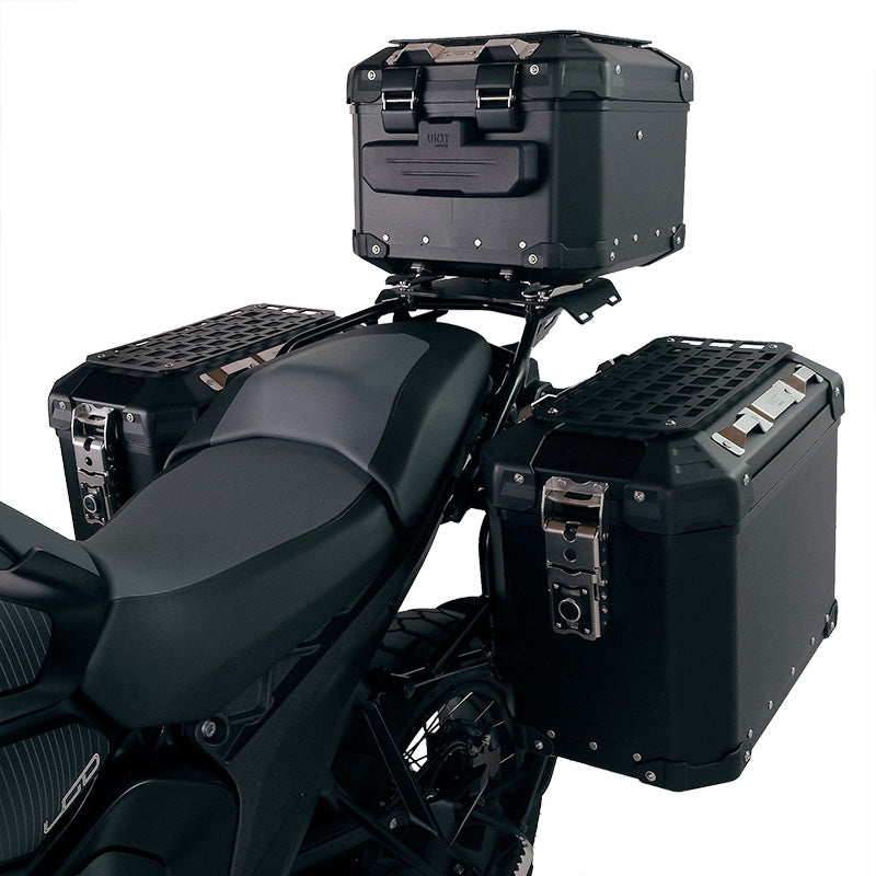 BMW R nineT 1200 Pure [2017-2023] - Atlas Aluminium-Seitenkoffer-Set 48L+41L + Rahmen für Taschen aus Aluminium Atlas