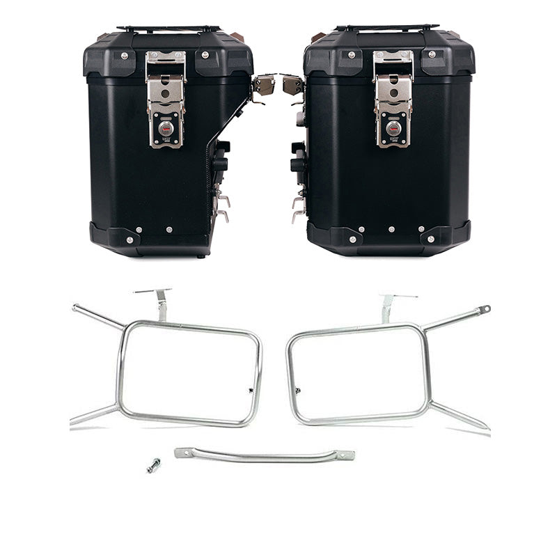 BMW R nineT 1200 Pure [2017-2023] - Atlas Aluminium-Seitenkoffer-Set 48L+41L + Rahmen für Taschen aus Aluminium Atlas
