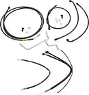 Harley Davidson Flhx [BURLY BRAND] - Complete Black Vinyl Handlebar Cable/Line Set for Ape Hanger