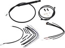 Harley Davidson FX [BURLY BRAND] - Complete Black Vinyl Handlebar Cable/Line Set for Ape Hanger